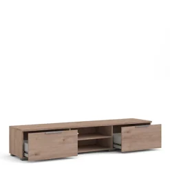 Match TV Unit 2 Drawers 2 Shelf In Jackson Hickory Oak -Furniture Store match tv unit 2 drawers 2 shelf in jackson hickory oak5713035065504 04c MP