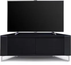 MDA Designs CORVUS Corner-Friendly Black Cabinet With BeamThru Glass Doors For Flat Screen TVs Up To 50" -Furniture Store mda designs corvus corner friendly black cabinet with beamthru glass doors for flat screen tvs up to 50 5060459201064 03c MP