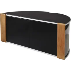 MDA Designs Sirius 1200 Black With Remote Friendly Beam Thru Glass Door Walnut/Oak Trims Up To 55" Flat TV Cabinet -Furniture Store mda designs sirius 1200 black with remote friendly beam thru glass door walnut oak trims up to 55 flat tv cabinet5060459208957 03c MP