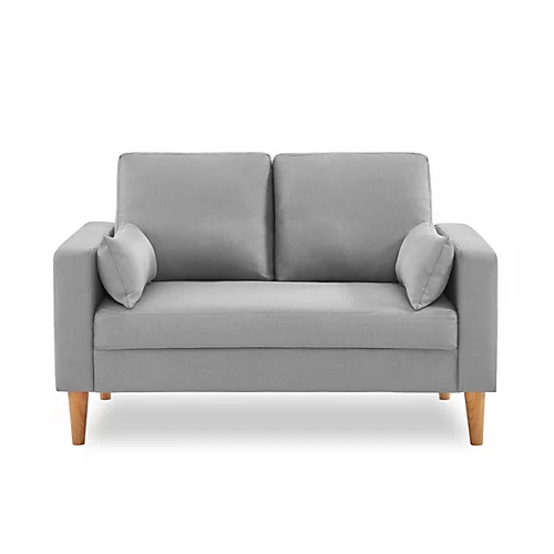 Medium 2-seater Sofa Scandi-style With Wooden Legs - Bjorn - Light Grey 5 Medium 2-seater Sofa Scandi-style With Wooden Legs - Bjorn - Light Grey - Image 3