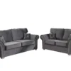 Mellows Plush Velvet Grey Sofa Full Back 3+2 Set -Furniture Store mellows plush velvet grey sofa full back 3 2 set5059368598259 01c MP