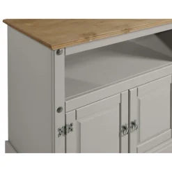 Mercers Furniture Corona Grey Wax Straight TV Unit -Furniture Store mercers furniture corona grey wax straight tv unit5060765290301 03c MP