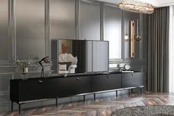 Mety TV Unit, 300 Cm, Black & Silver 7 Mety TV Unit, 300 Cm, Black & Silver -Furniture Store mety tv unit 300 cm black silver8628605451264 02c MP