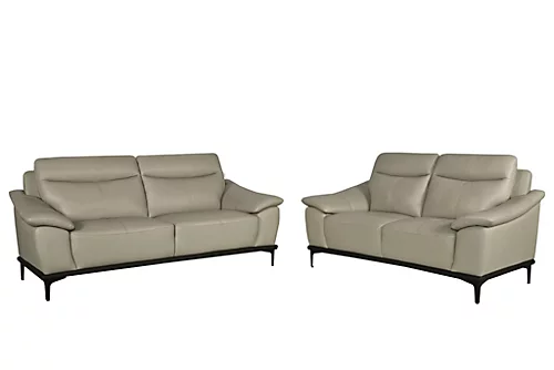 MiHOMEUK Zurich Genuine Leather Cream 3+2 Sofa Set With Steel Legs 6 MiHOMEUK Zurich Genuine Leather Cream 3+2 Sofa Set With Steel Legs - Image 4