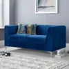 Milano Navy Blue Velvet 2 Seater Sofa -Furniture Store milano navy blue velvet 2 seater sofa5060441642394 01c MP