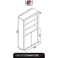 Modern Sideboard Display Cabinet Cupboard TV Stand Living Room High Gloss Doors - Black -Furniture Store modern sideboard display cabinet cupboard tv stand living room high gloss doors black5060970901597 04c MP