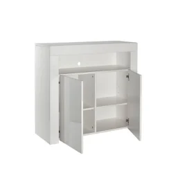 Modern White Matt Gloss Buffet Sideboard Cabinet With LED Lights- Length 90cm X Depth 35cm X Height 83cm 8 Modern White Matt Gloss Buffet Sideboard Cabinet With LED Lights- Length 90cm X Depth 35cm X Height 83cm -Furniture Store modern white matt gloss buffet sideboard cabinet with led lights length 90cm x depth 35cm x height 83cm5060366067548 03c MP