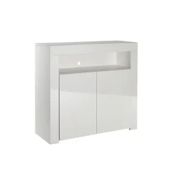 Modern White Matt Gloss Buffet Sideboard Cabinet With LED Lights- Length 90cm X Depth 35cm X Height 83cm 9 Modern White Matt Gloss Buffet Sideboard Cabinet With LED Lights- Length 90cm X Depth 35cm X Height 83cm -Furniture Store modern white matt gloss buffet sideboard cabinet with led lights length 90cm x depth 35cm x height 83cm5060366067548 05c MP