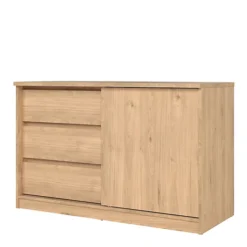 Naia Storage Unit With 1 Sliding Door And 3 Drawers In Jackson Hickory Oak -Furniture Store naia storage unit with 1 sliding door and 3 drawers in jackson hickory oak5713035082334 03c MP