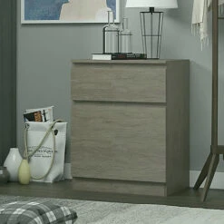 Narvik 1 Door 1 Drawer Storage Unit Bedside Rustic Oak
