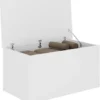 Nevada Storage Blanket Box Ottoman In White Gloss Finish