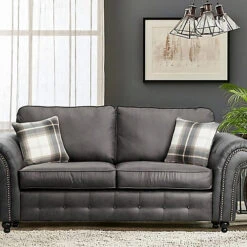 Oakley Soft Faux Leather Charcoal 3 + 2 Sofa Set -Furniture Store oakley soft faux leather charcoal 3 2 sofa set7626142737838 03c MP