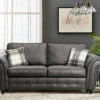 Oakley Soft Faux Leather Charcoal Black 3 Seater Sofa