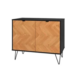 OUT & OUT Denver Black Parquet Sideboard L.90 X D.44.5 X H.74.5cm