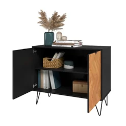 OUT & OUT Denver Black Parquet Sideboard L.90 X D.44.5 X H.74.5cm -Furniture Store out out denver black parquet sideboard l 90 x d 44 5 x h 74 5cm0617588427442 04c MP