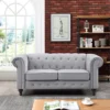 Pelham 158cm Wide Grey Velvet Fabric 2 Seat Chesterfield Sofa In A Box -Furniture Store pelham 158cm wide grey velvet fabric 2 seat chesterfield sofa in a box5060980887249 01c MP