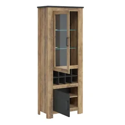 Rapallo 2 Door Display Cabinet With Wine Rack In Chestnut And Matera Grey 8 Rapallo 2 Door Display Cabinet With Wine Rack In Chestnut And Matera Grey -Furniture Store rapallo 2 door display cabinet with wine rack in chestnut and matera grey5900355131815 03c MP