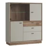 Rivero 3 Door 3 Drawer Low Display Cabinet In Grey And Oak -Furniture Store rivero 3 door 3 drawer low display cabinet in grey and oak5900355153831 01c MP
