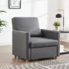 Ross Single Chair Sofa Bed Armchair Sleeper Grey Fabric Chaise Pull Out Sofa Bed