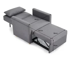 Ross Single Chair Sofa Bed Armchair Sleeper Grey Fabric Chaise Pull Out Sofa Bed -Furniture Store ross single chair sofa bed armchair sleeper grey fabric chaise pull out sofa bed5056546201550 04c MP