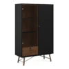 Ry China Cabinet 1 Door + 1 Glass Door + 1 Drawer Matt Black Walnut -Furniture Store ry china cabinet 1 door 1 glass door 1 drawer matt black walnut5713035053112 01c MP