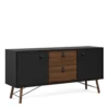 Ry Sideboard 2 Doors + 2 Drawers Matt Black Walnut -Furniture Store ry sideboard 2 doors 2 drawers matt black walnut5713035052979 01c MP