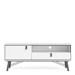 Ry TV-unit 1 Door + 1 Drawer In Matt White In Matt White -Furniture Store ry tv unit 1 door 1 drawer in matt white in matt white5713035053044 03c MP