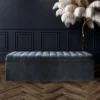 Safar 4ft Ottoman Storage Box - Dark Grey Steel Plush Velvet -Furniture Store safar 4ft ottoman storage box dark grey steel plush velvet5061027470288 01c MP