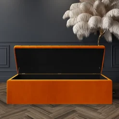 Front Page 34 Front Page -Furniture Store safar 5ft ottoman storage box black plush velvet5061027470790 02c MP