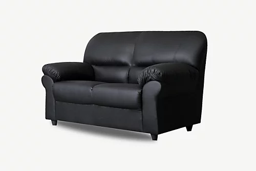 Saga 2 Seater Coventry Leather Sofa In Black 3 Saga 2 Seater Coventry Leather Sofa In Black