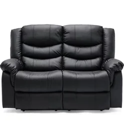 SEATTLE ELECTRIC HIGH BACK BONDED LEATHER RECLINER 2 SEATER SOFA (Black) -Furniture Store seattle electric high back bonded leather recliner 2 seater sofa black 5055744819116 04c MP