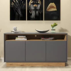 Sideboard 130cm Sideboard Cabinet Cupboard TV Stand Living Room Oak & Grey 8 Sideboard 130cm Sideboard Cabinet Cupboard TV Stand Living Room Oak & Grey -Furniture Store sideboard 130cm sideboard cabinet cupboard tv stand living room oak grey5060970908992 03c MP