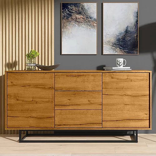 Sideboard 140cm Sideboard Cabinet Cupboard TV Stand Living Room Oak 3 Sideboard 140cm Sideboard Cabinet Cupboard TV Stand Living Room Oak