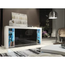 Sideboard TV Unit Display Cabinet Cupboard TV Stand Living Room High Gloss Doors - White & Black 8 Sideboard TV Unit Display Cabinet Cupboard TV Stand Living Room High Gloss Doors - White & Black -Furniture Store sideboard tv unit display cabinet cupboard tv stand living room high gloss doors white black5060970900804 03c MP