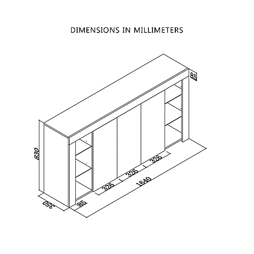 Sideboard TV Unit Display Cabinet Cupboard TV Stand Living Room High Gloss Doors - White & Black 6 Sideboard TV Unit Display Cabinet Cupboard TV Stand Living Room High Gloss Doors - White & Black - Image 4