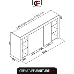 Sideboard TV Unit Display Cabinet Cupboard TV Stand Living Room High Gloss Doors - White & Grey 8 Sideboard TV Unit Display Cabinet Cupboard TV Stand Living Room High Gloss Doors - White & Grey -Furniture Store sideboard tv unit display cabinet cupboard tv stand living room high gloss doors white grey5060970900811 03c MP