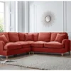 Sofas Express Tenby Apricot Red Tailored Pleat Manhattan Sofa 2-Corner