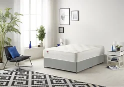 Somnior Tweed Grey Memory Foam Divan Bed With Mattress - Double