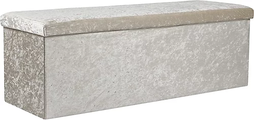 Storage Ottoman Padded Foldable Bench Chest With Lid Holds Up To 100 Kg For Bedroom Room Beige Velvet 110cm X 38 Cm X 38 Cm 4 Storage Ottoman Padded Foldable Bench Chest With Lid Holds Up To 100 Kg For Bedroom Room Beige Velvet 110cm X 38 Cm X 38 Cm - Image 2