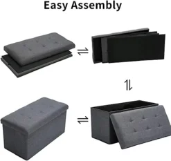 Storage Ottoman Padded Foldable Bench Chest With Lid Holds Up To 100 Kg For Bedroom Room Beige Velvet 110cm X 38 Cm X 38 Cm 7 Storage Ottoman Padded Foldable Bench Chest With Lid Holds Up To 100 Kg For Bedroom Room Beige Velvet 110cm X 38 Cm X 38 Cm -Furniture Store storage ottoman padded foldable bench chest with lid holds up to 100 kg for bedroom room beige velvet 110cm x 38 cm x 38 cm5065011671002 03c MP