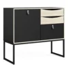 Stubbe Sideboard With 1 Door + 3 Drawers In Matt Black Oak -Furniture Store stubbe sideboard with 1 door 3 drawers in matt black oak5713035052795 01c MP