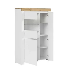 Tall Glass Display Cabinet Soft Close Shelf LED Light White Gloss Oak Effect Holten 8 Tall Glass Display Cabinet Soft Close Shelf LED Light White Gloss Oak Effect Holten -Furniture Store tall glass display cabinet soft close shelf led light white gloss oak effect holten0664918345617 04c MP