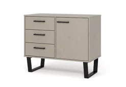 Texas Pine Grey Small Sideboard With 1 Door And 3 Drawers