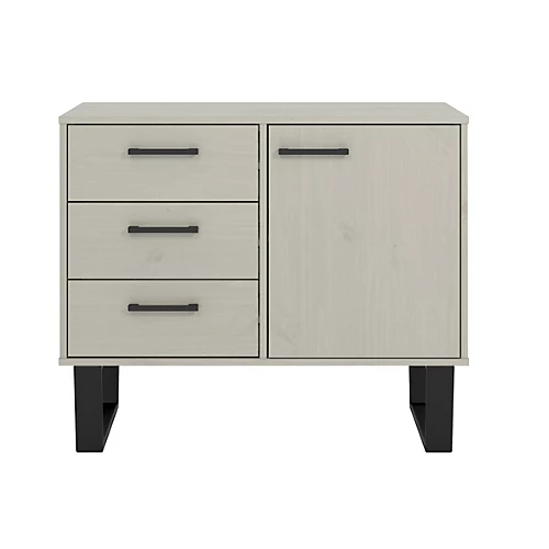 Texas Pine Grey Small Sideboard With 1 Door And 3 Drawers 4 Texas Pine Grey Small Sideboard With 1 Door And 3 Drawers - Image 2