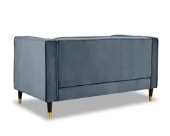 Thomas Velvet Fabric 2 Seater Sofa, Grey -Furniture Store thomas velvet fabric 2 seater sofa grey5060678408435 03c MP