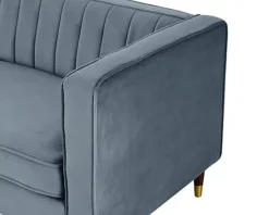 Thomas Velvet Fabric 2 Seater Sofa, Grey -Furniture Store thomas velvet fabric 2 seater sofa grey5060678408435 04c MP
