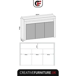 TV Unit 155cm Sideboard Cabinet Cupboard TV Stand Living Room High Gloss Doors - Black -Furniture Store tv unit 155cm sideboard cabinet cupboard tv stand living room high gloss doors black5060970900521 04c MP