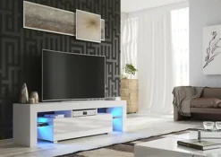 TV Unit 160cm Sideboard Cabinet Cupboard TV Stand Living Room High Gloss Doors - White -Furniture Store tv unit 160cm sideboard cabinet cupboard tv stand living room high gloss doors white5060970901399 02c MP