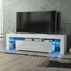 TV Unit 160cm Sideboard Cabinet Cupboard TV Stand Living Room High Gloss Doors - White -Furniture Store tv unit 160cm sideboard cabinet cupboard tv stand living room high gloss doors white5060970901399 03c MP