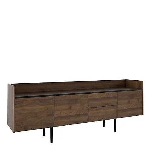 Unit Sideboard 2 Drawers 3 Doors In Walnut And Black 3 Unit Sideboard 2 Drawers 3 Doors In Walnut And Black